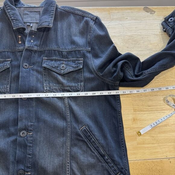 Paige Scout Denim Jacket Men's Large Dark Blue Wash Lightweight Grunge Casual - Picture 8 of 13